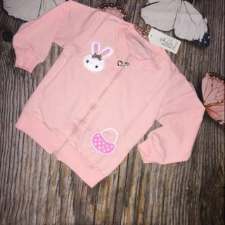 Áo khoác da cá cotton hồng cho bé