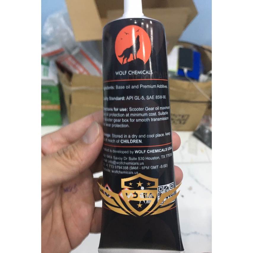 Nhớt hộp số Wolf Chemicals SAE 85W90 120ml , Lap Wolf 85W90