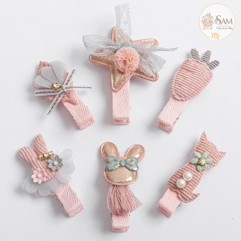 Set 3 Kẹp tóc xinh xắn phong cách Hàn Quốc cho bé yêu Sam Baby Shop