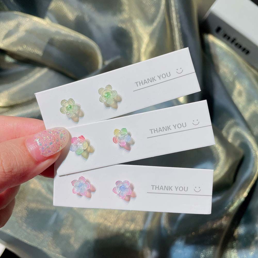 Bông tai đinh tán hình bông hoa bằng nhựa resin acrylic kiểu hình học phong cách Hàn Quốc cổ điển đơn giản cho bạn gái