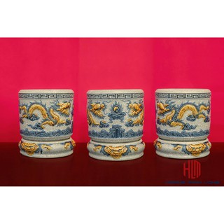 BÁT HƯƠNG MEN RẠN ĐẮP NỔI SIZE 16CM