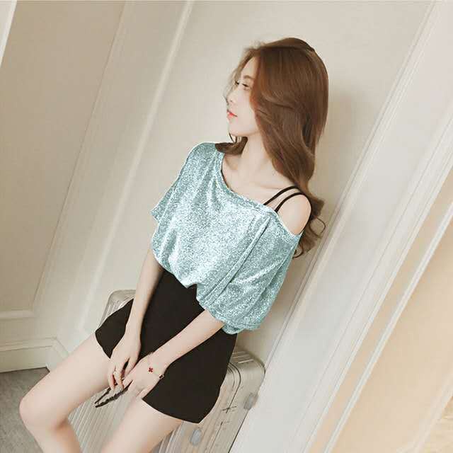 Áo Thun Tay Ngắn Hở Vai Thời Trang Mùa Hè Sành Điệu Gợi Cảm Cho Nữ