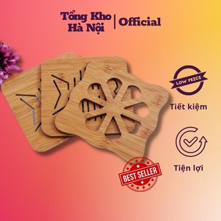 Miếng Lót Nồi Cách Nhiệt Gỗ Ép Nhiều Hình, Đế Lót Ly Cốc Bằng Gỗ