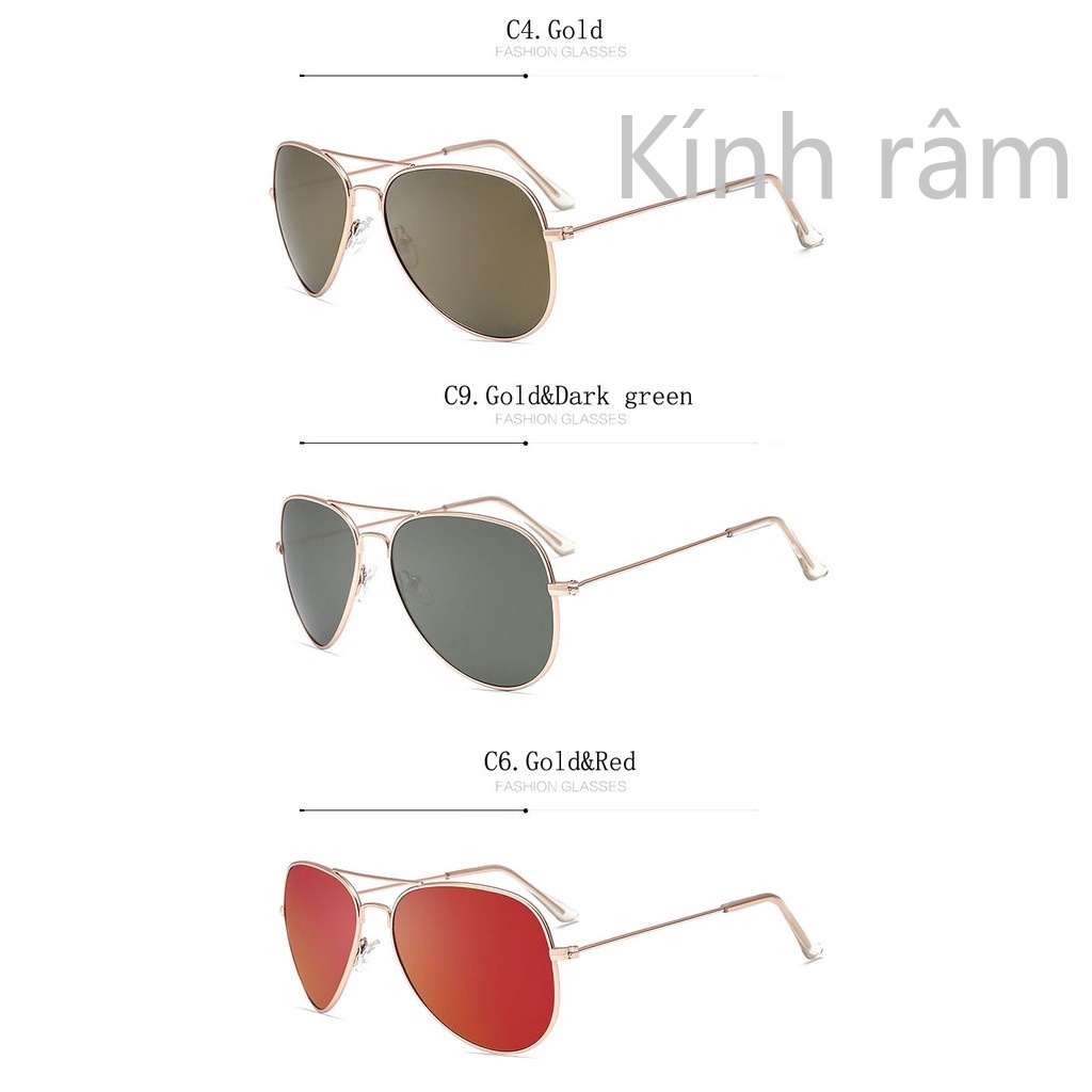 Kính mát phân cực phong cách phi công cá tính cho nam