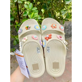  Dép cross hai quai đúc nguyên khối  tặng kèm 12 hình gắn  