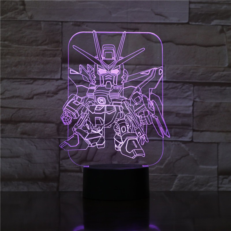 Gundam Đèn led 3d Nhiều Màu Trang Trí Phòng Ngủ / Văn Phòng