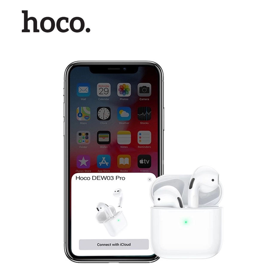 Tai nghe bluetooth Hoco. TWS EW03 V5.1, dung dượng pin 250mAh, định vị, đổi tên, thao tác cảm ứng