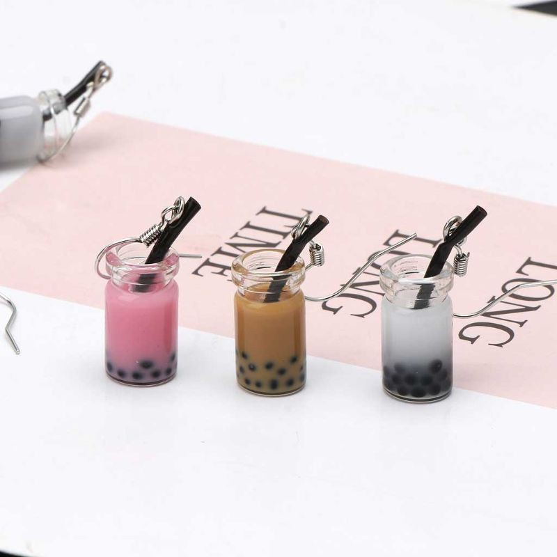 Bông tai hình ly trà sữa vui nhộn cho nữ