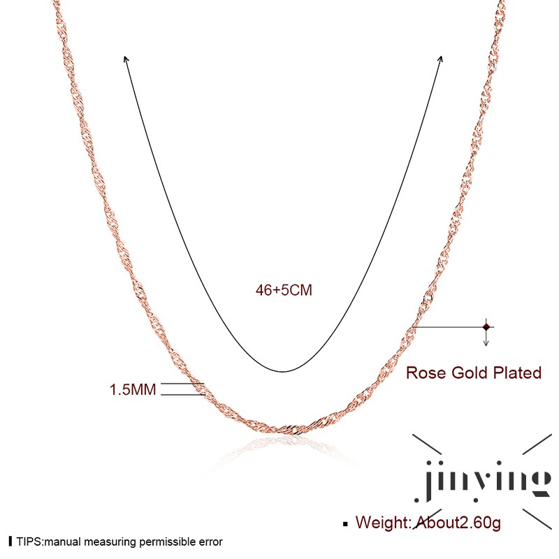 ❤S Wind New Fashion Jewelry 18 inch Simple Silver Water Wave  Chain Necklace For Unisex Man Women Gi