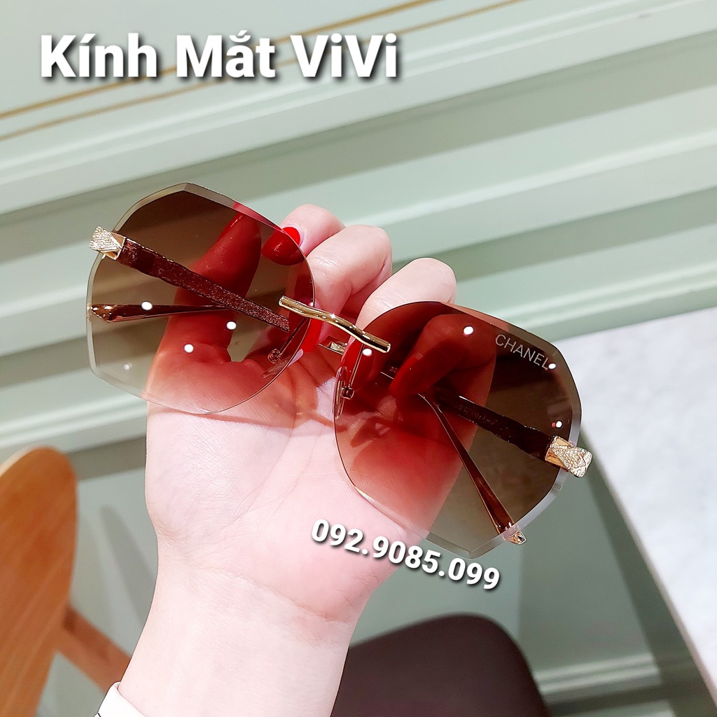 Kính râm nữ VIVIEYEWEAR không viền kiểu dáng vát cạnh dễ đeo, sang trọng V851