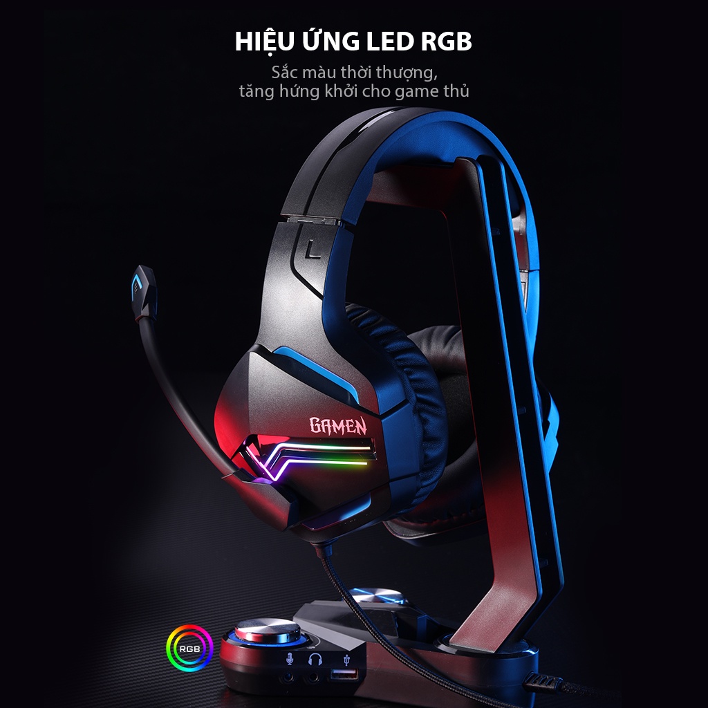 Tai Nghe Chụp Tai Gamen GH2200 Hiệu Ứng LED RGB Kiểu Dáng Gaming Hàng Chính Hãng Bảo Hành 12 Tháng 1 Đổi 1