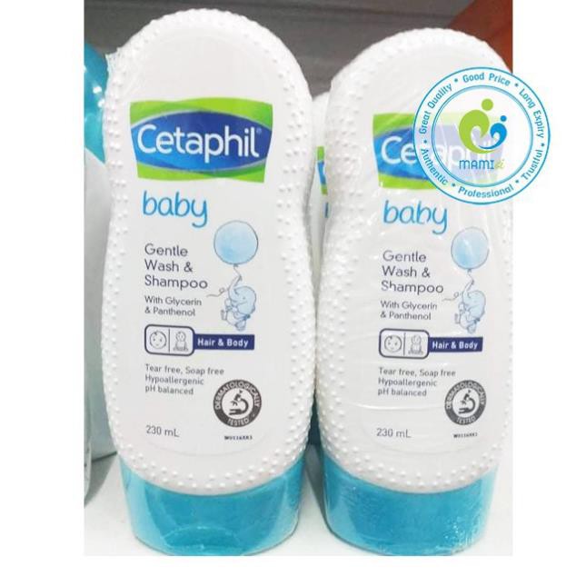 Sữa tắm gội (230ml/400ml) cho trẻ từ sơ sinh đến dưới 6 tuổi Cetaphil Baby Wash & Shampoo, Úc