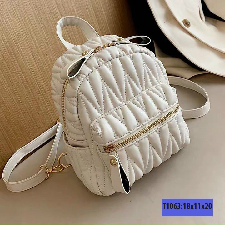 Balo mini nữ đi học, đi làm, đi chơi da trám cá tính
