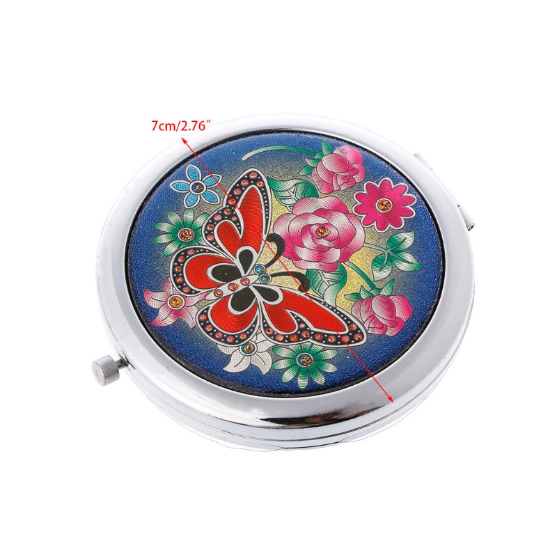 Gương Trang Điểm Mini Bỏ Túi Gấp Được Hai Mặt Phong Cách Vintage