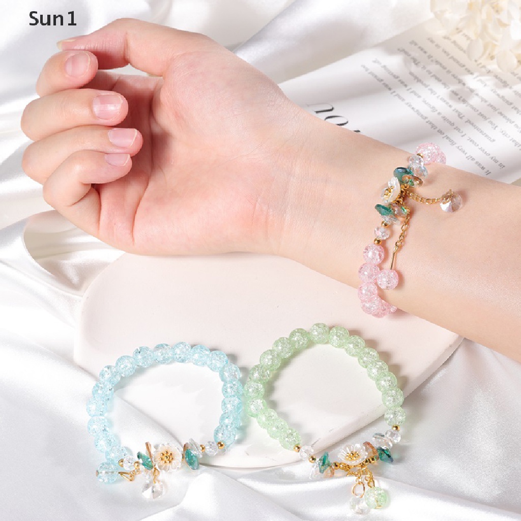 Sun1 &gt; Vòng Tay Chuỗi Hạt Pha Lê Nhiều Màu Handmade Phong Cách Bohemian
