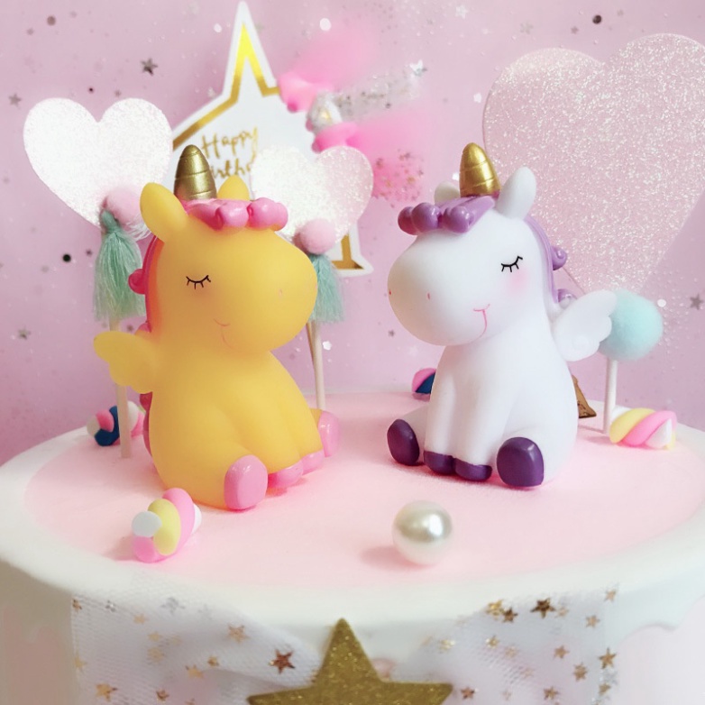 trang trí bánh kem [FREESHIP] ngựa uni sừng siêu dễ thương