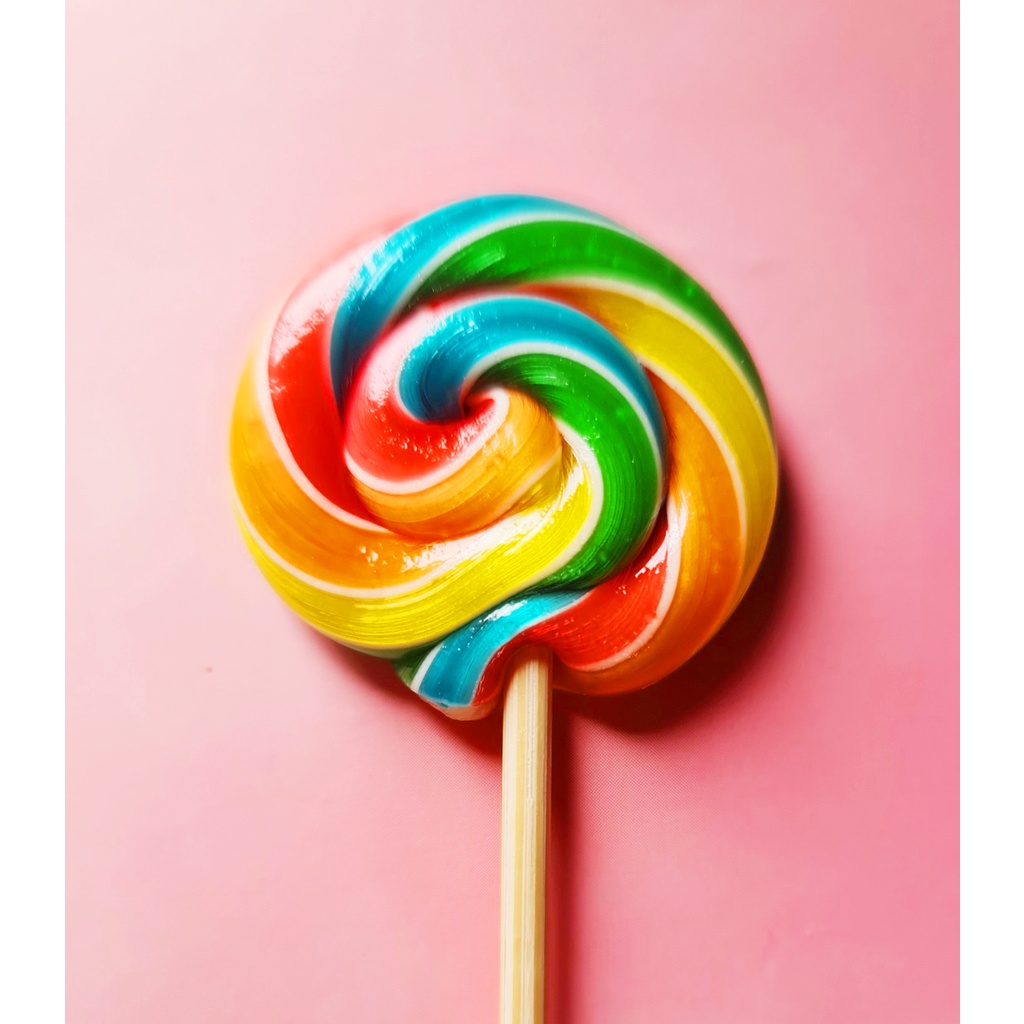 kẹo mút cầu vồng mini, mini rainbow Lollipop.