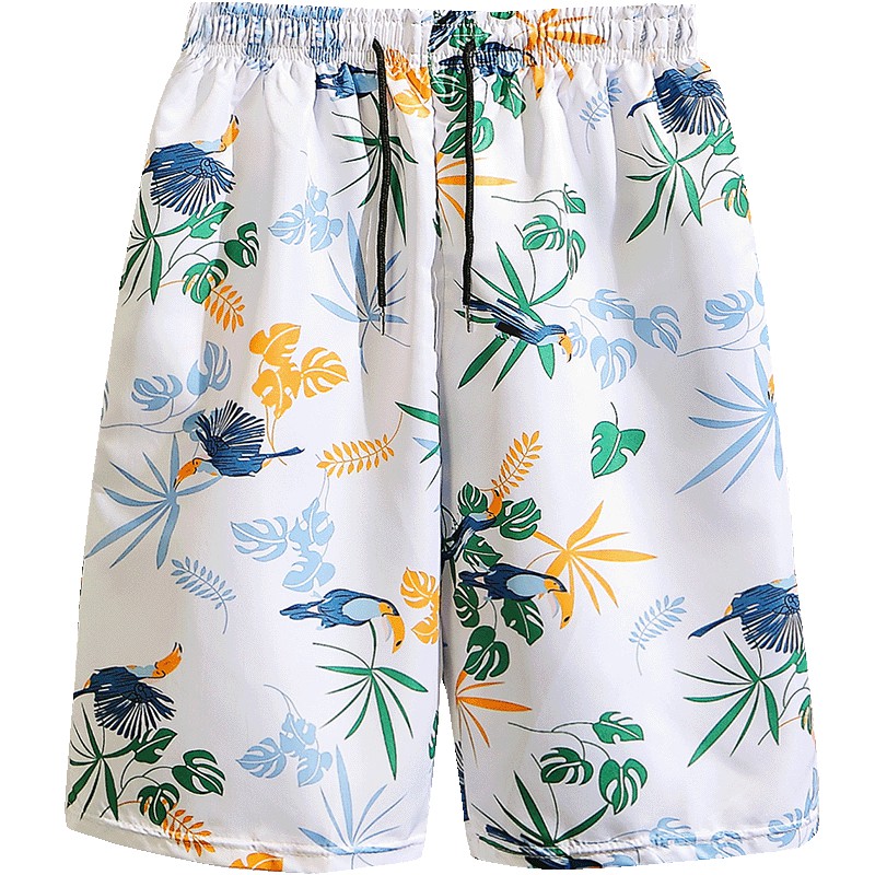 Set Áo Sơ Mi Ngắn Tay In Họa Tiết Hoa + Quần short Thời Trang Đi Biển Phong Cách Hawaii Cho Nam