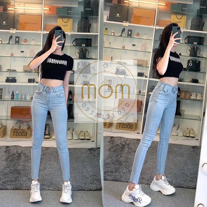 Quần Jeans Skinny 9 Tấc Lưng Nắp Túi [ẢNH THẬT] MÓM STORE VNXK