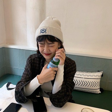 Mũ beanie Dệt Kim Họa Tiết Gấu Bắc Cực Giữ Ấm Dễ Phối Đồ Cho Nam Và Nữ