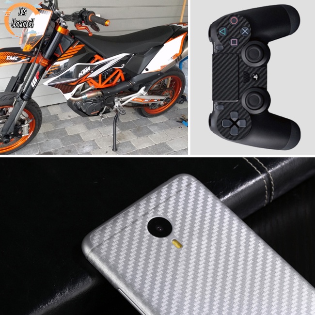 Miếng Dán 3D Bằng Sợi Carbon 30cmx127cm Trang Trí Xe Hơi/ Xe Máy