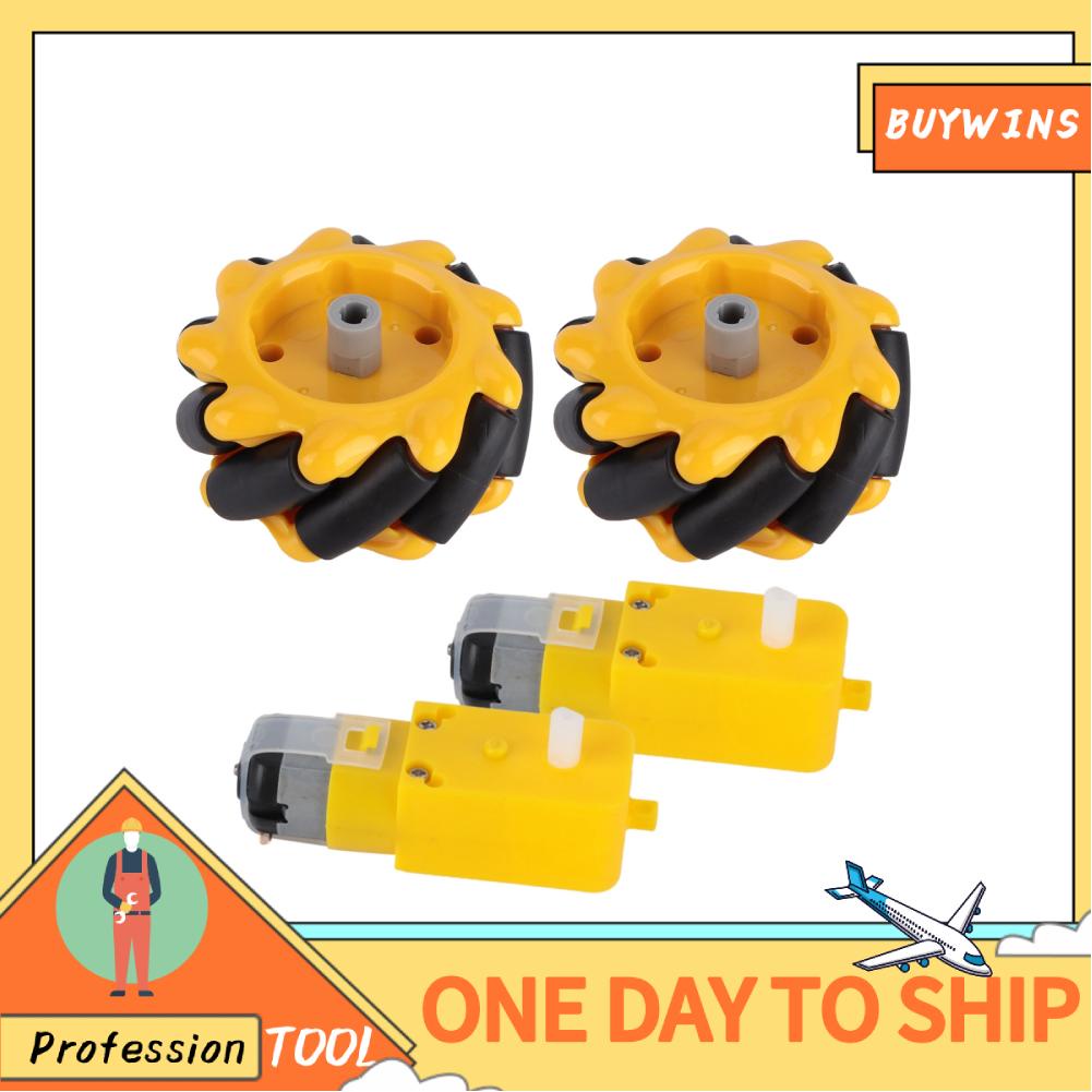 Buywins Mecanum Wheel + for Geared Motor Smart Robot Car Parts Toy