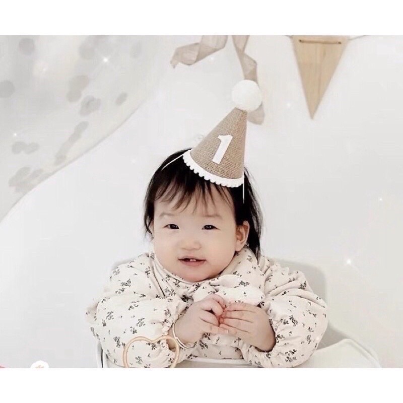 Mũ sinh nhật chóp số 1,2,3, 100 cho bé