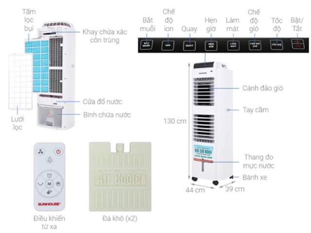 QUẠT ĐIỀU HOÀ VÀ BẮT MUỖI SUNHOUSE SHD7738