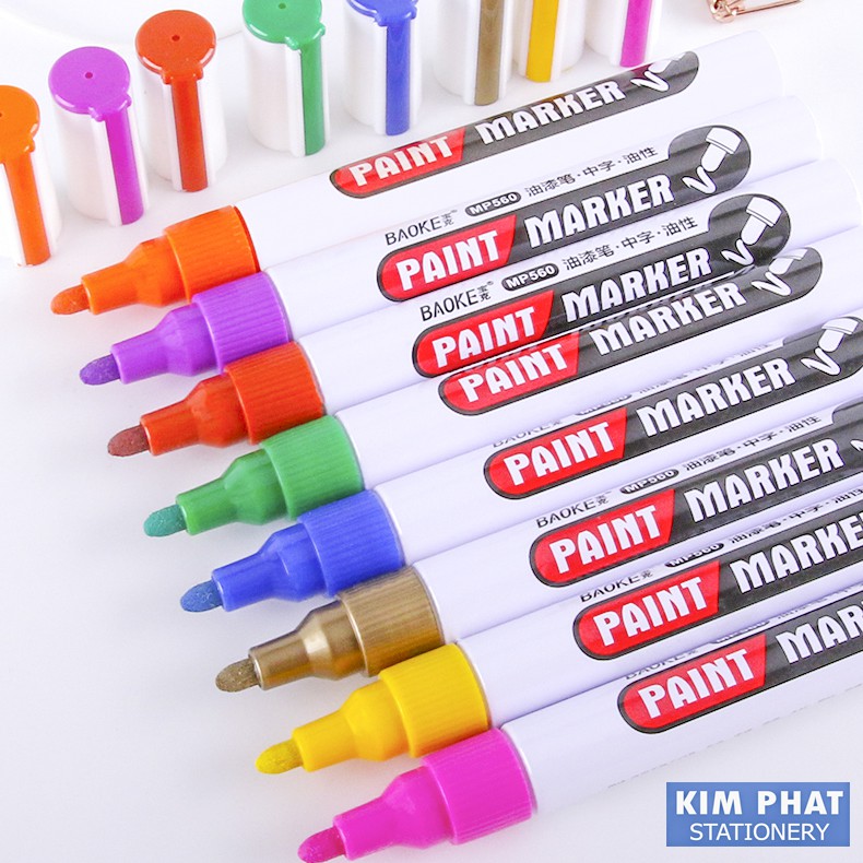 Bút sơn, PAINT MARKER không thấm nước, chống phai màu BaoKe MP560