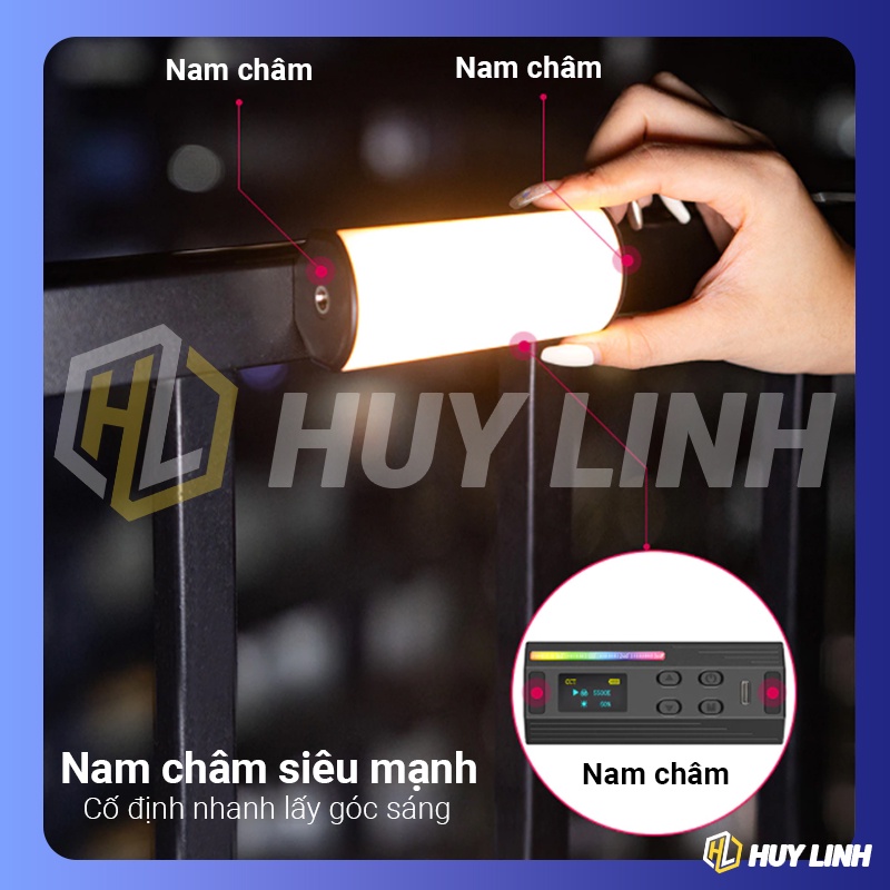 Đèn Led ống Ulanzi I-Light đổi màu RGB từ tính nam châm công suất 6W
