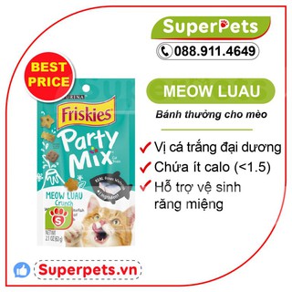 Purina Friskies Party Mix Vị Cá Trắng Đại Dương - Bánh Thưởng Cho Mèo Trưởng Thành 60g/gói (USA)