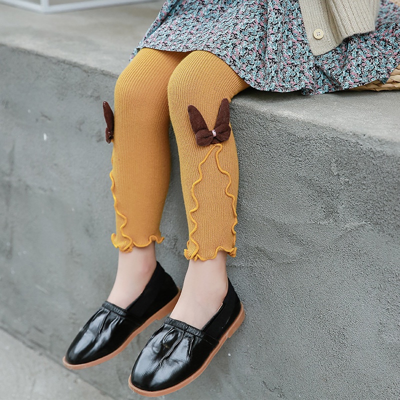 HOT_Quân Legging bé gái đính tai thỏ siêu xinh, len mềm mịn cho bé từ 1-5 tuổi