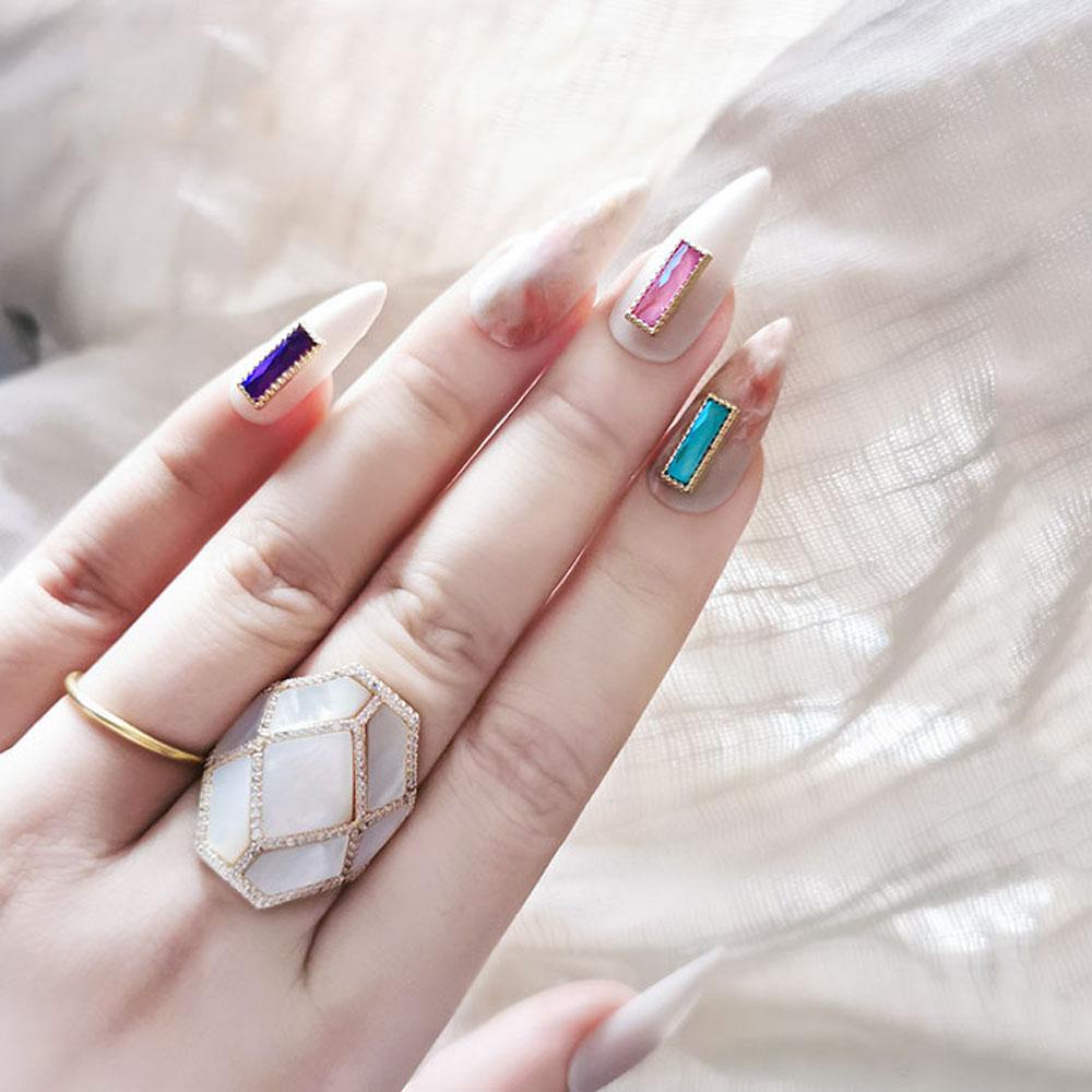 OCEANMAP Đá 3D Lấp Lánh Trang Trí Móng Tay Nghệ Thuật