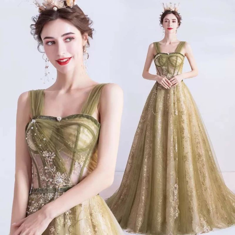 HÀNG ORDER_CHÁT VỚI SHOP TRƯỚC KHI ĐẶT HÀNG_Đầm dạ hội ren 2 dây đính hạt