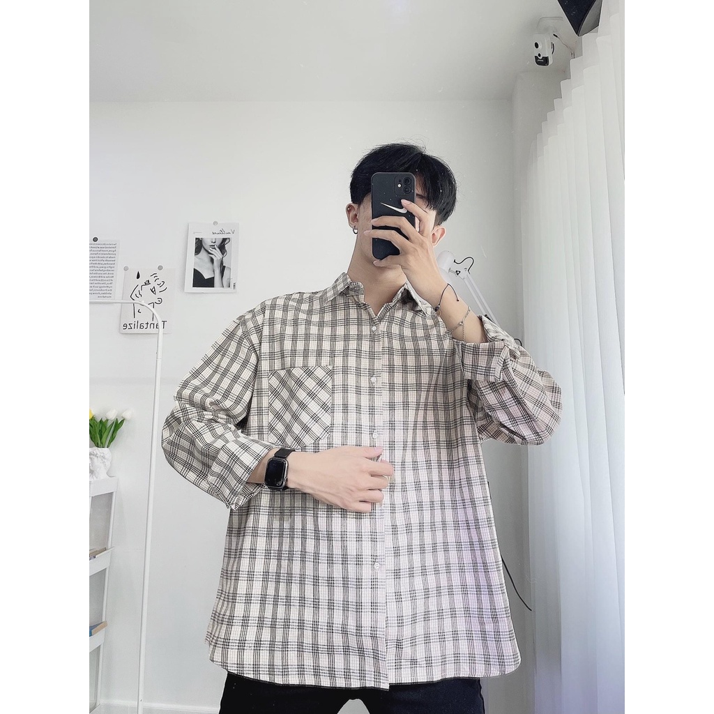 Áo Sơmi Caro Nâu MF12 CHUOTCONG OFFICIAL