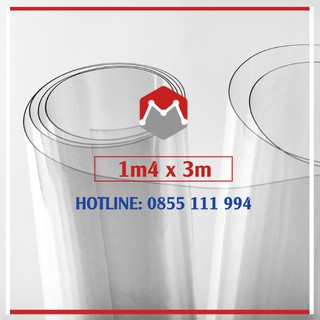 Tấm nhựa PVC trong suốt dẻo kích thước 1m4 x 3m ( Có thể đặt theo kích thước yêu cầu)