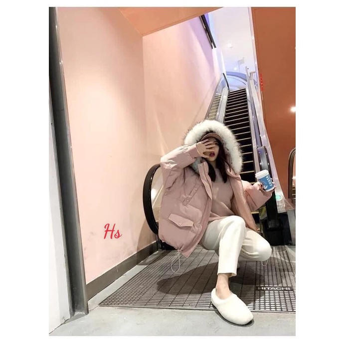 Áo phao mũ lông siêu ấm đại hàn