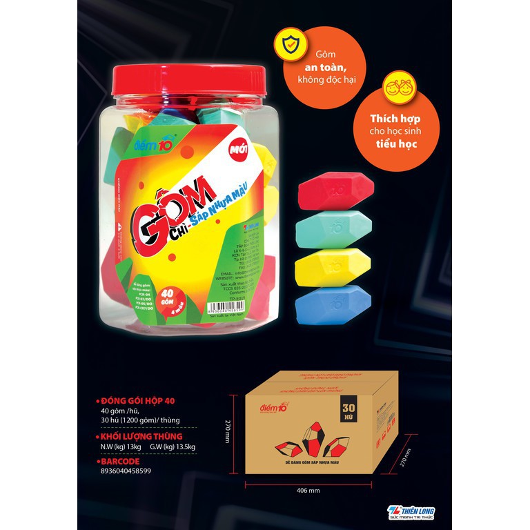 Gôm/Tẩy Sáp Màu Điểm 10 TP-E019