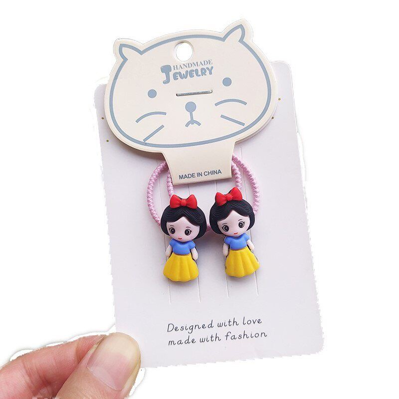 Set 2 Dây Cột Tóc Co Giãn Hình Nàng Tiên Cá Hoạt Hình Dễ Thương Cho Bé Gái