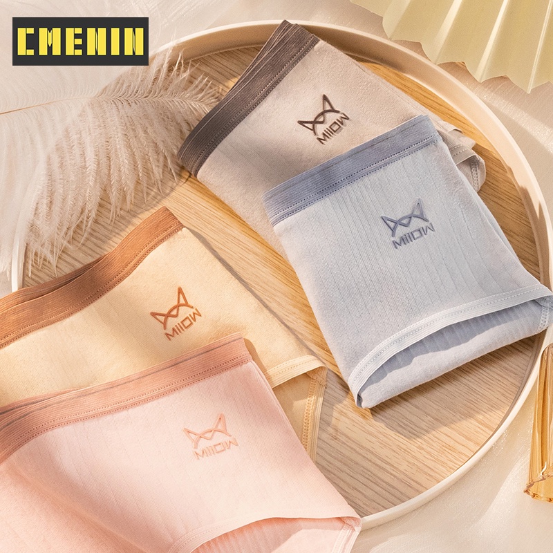 Bộ 4 Quần Lót Cotton Thoáng Khí Kháng Khuẩn Quyến Rũ Dành Cho Nữ 4Mm2406