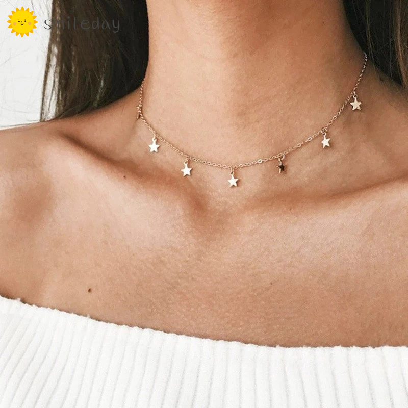 vòng cổ Choker Mặt Ngôi Sao Phong Cách Hàn Quốc