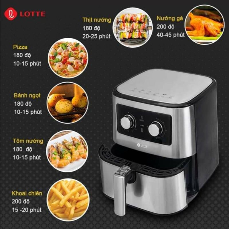 NỒI CHIÊN KHÔNG DẦU LOTTE 5,5l