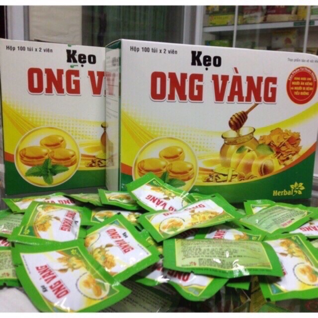 Kẹo ho Ong Vàng - Hộp 20 túi x 10 viên