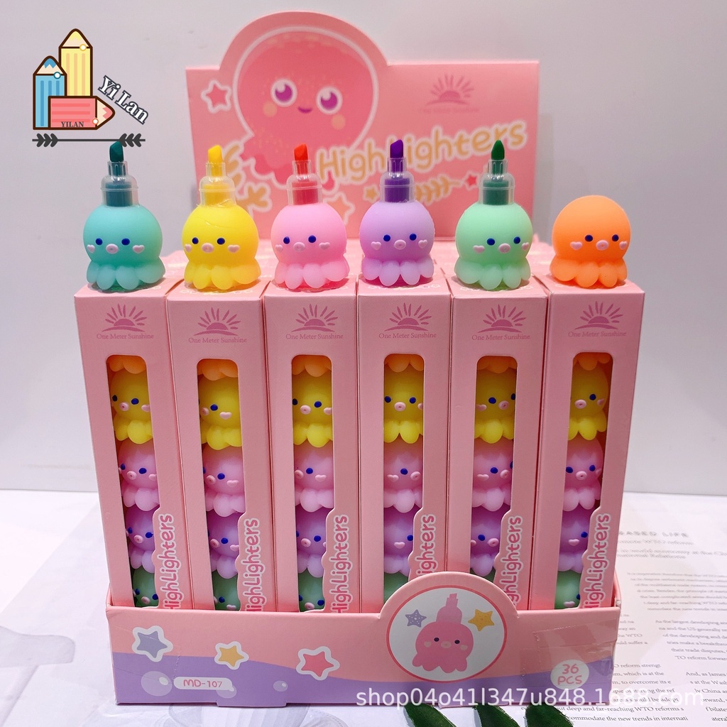 Bút Đánh Dấu Silicone Hình Bạch Tuộc 5 Màu