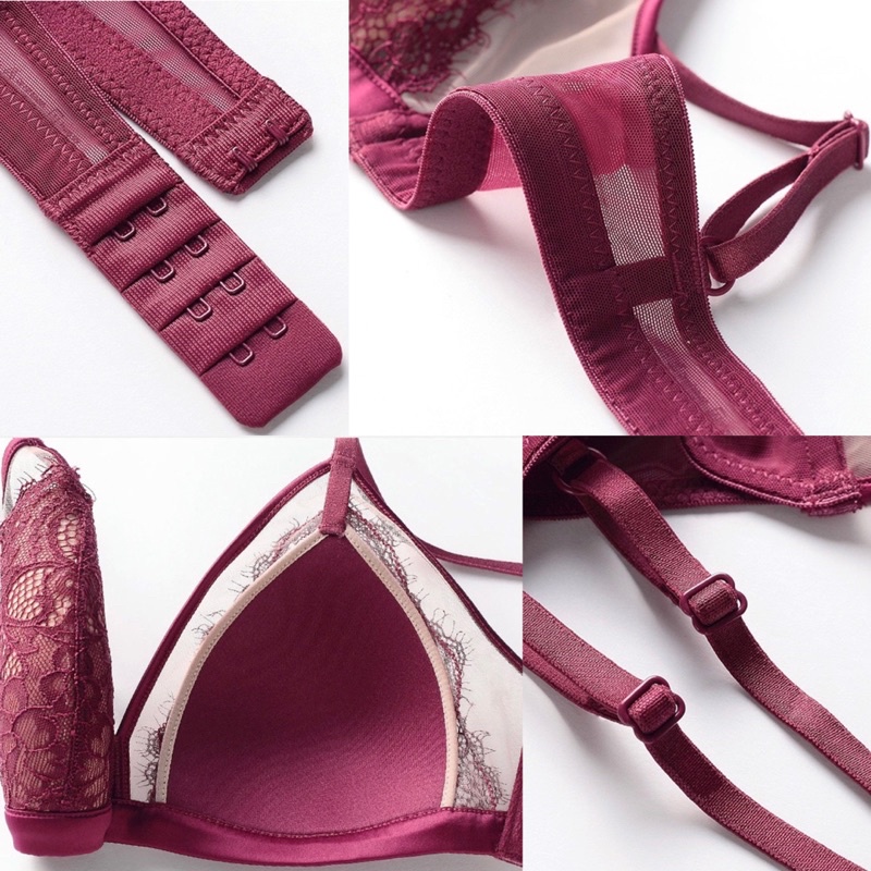 Bộ Đồ Lót Ren Lưới Không Gọng Mềm Mại Sexy 677