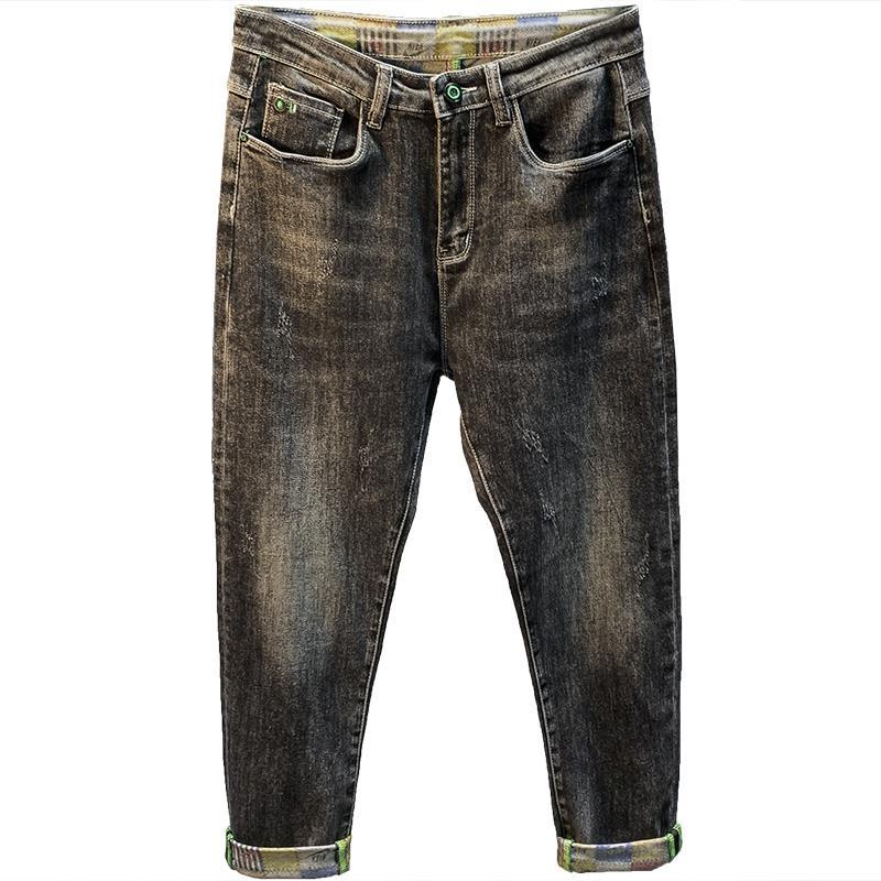 Quần Jean Dáng Ôm Cao Cấp Thêu Họa Tiết Mới Cho Nam