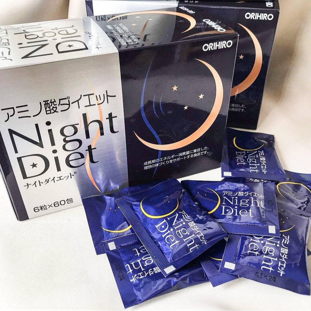 Viên giảm cân Night Diet Orihiro hộp 60 gói – Hỗ trợ chuyển hóa năng lượng, giảm cân nhanh an toàn