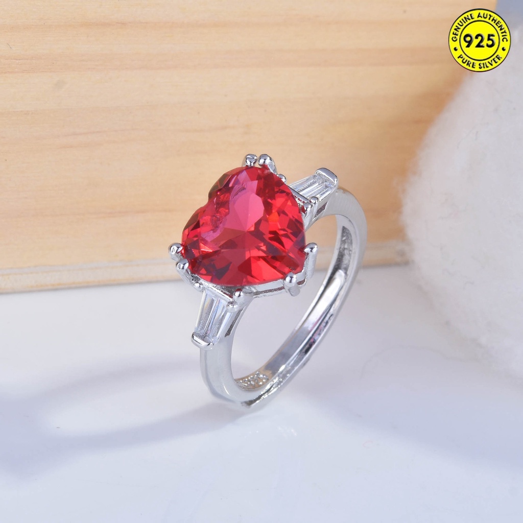 Nhẫn đeo tay hình trái tim đỏ và chim bồ câu phong cách Âu Mỹ