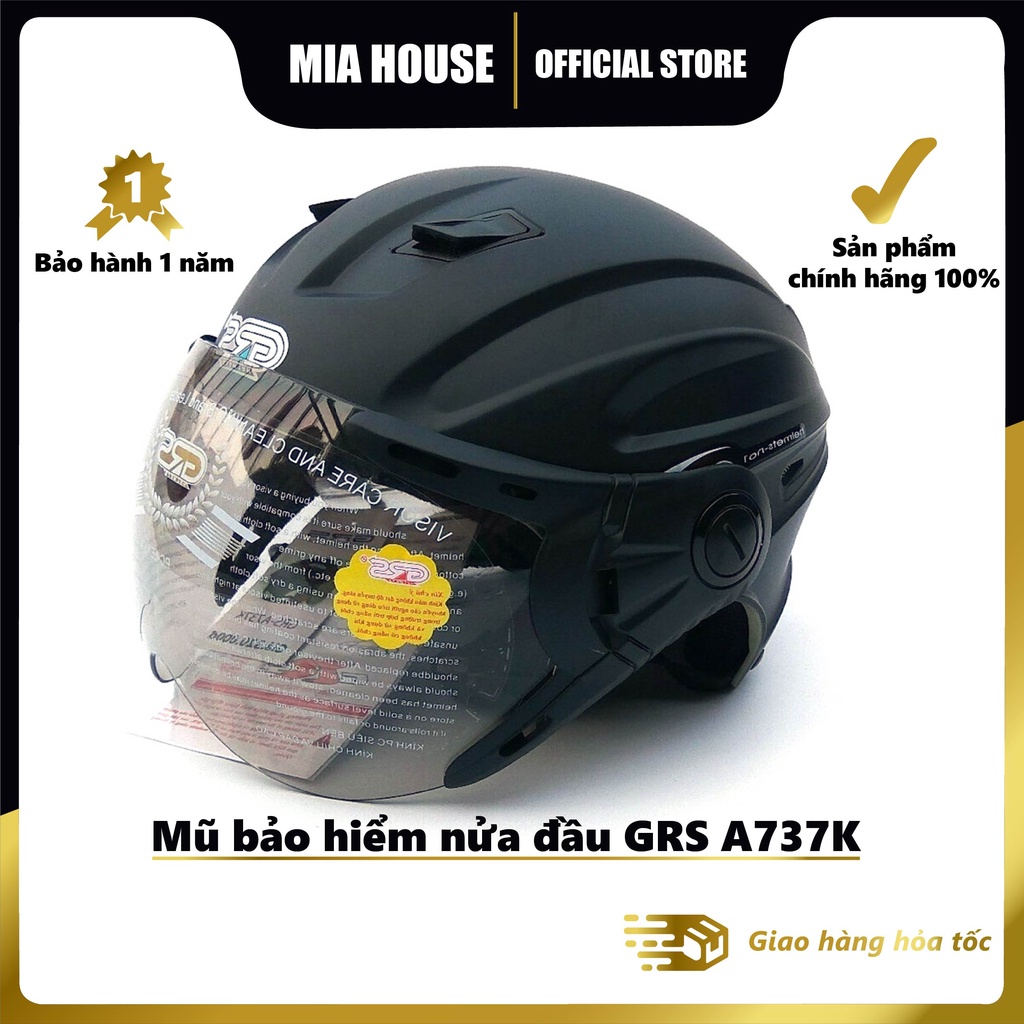 Mũ bảo hiểm nam nữ nửa đầu 1/2 có kính âm GRS A737K freesize nhiều màu siêu hot