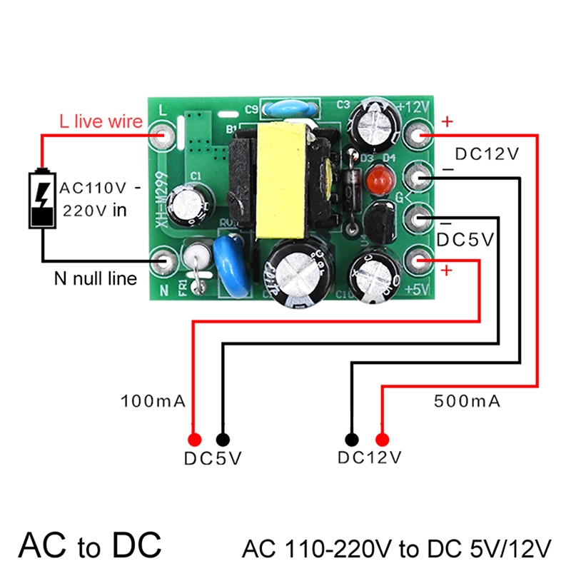 Bảng Mạch Chuyển Đổi Ac110V 220v Sang Dc 12v 0.2a + 5v Chất Lượng Cao